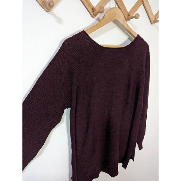 Maurice's Maroon Long Sleeve Button Detail Tunic Sweater - Size L - Picture 6 of 9